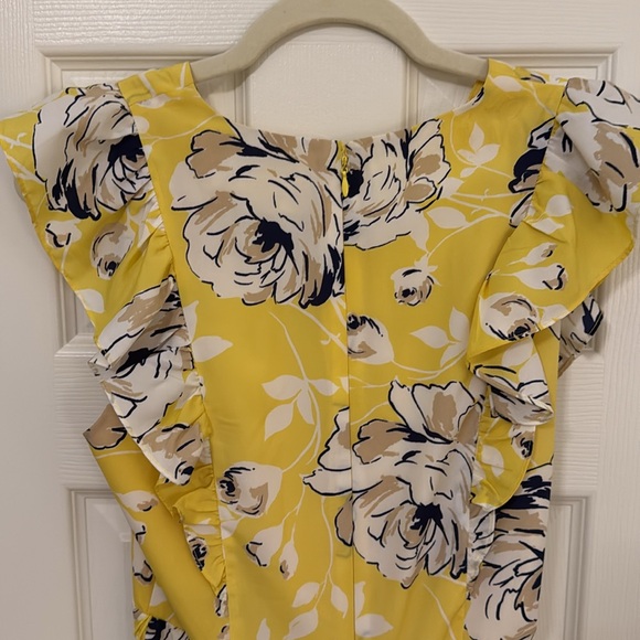 Eliza J Yellow Floral Ruffle Dress - Picture 9 of 12